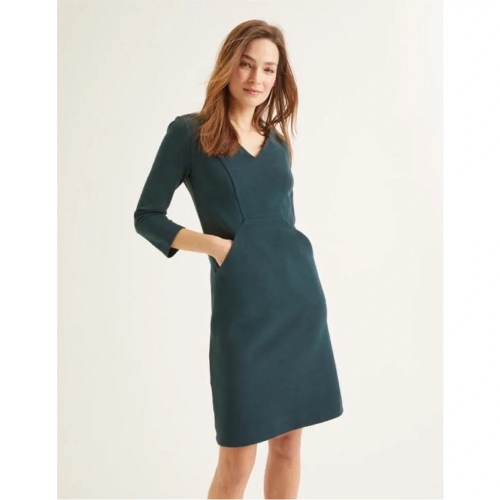 Boden Bronte Ottoman Green Dress - Picture 1 of 10